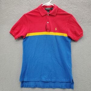 Vintage Polo Ralph Lauren Polo Shirt Boys Size Medium Red Blue 90s